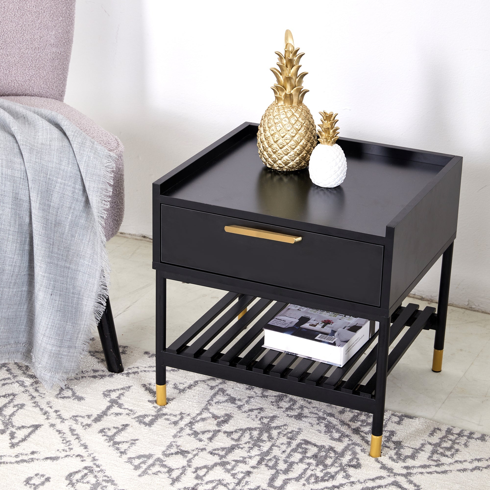 ALCONA Night Stand In Matte Black 5