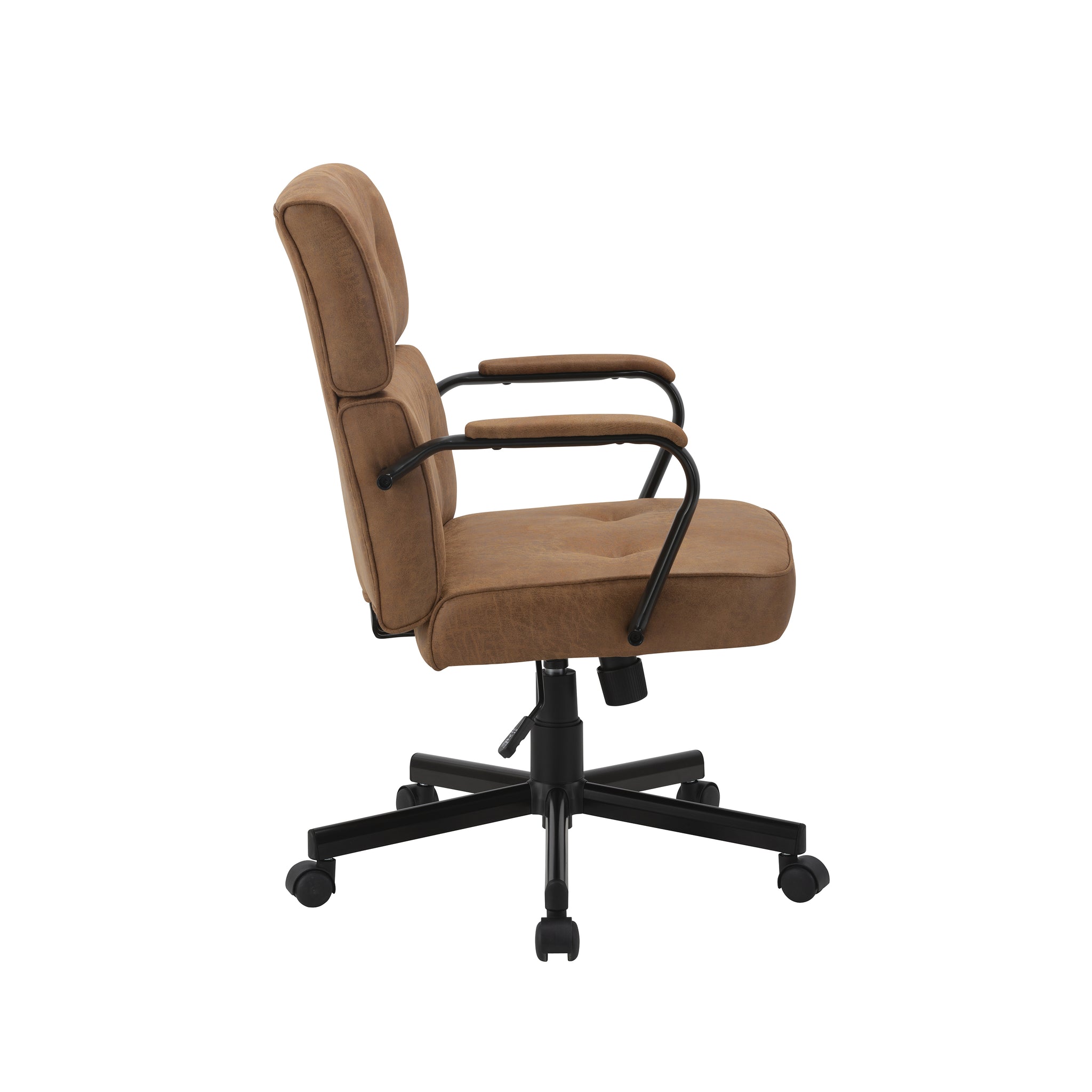 Beverly Home Office Chair In Brown Fabric 3