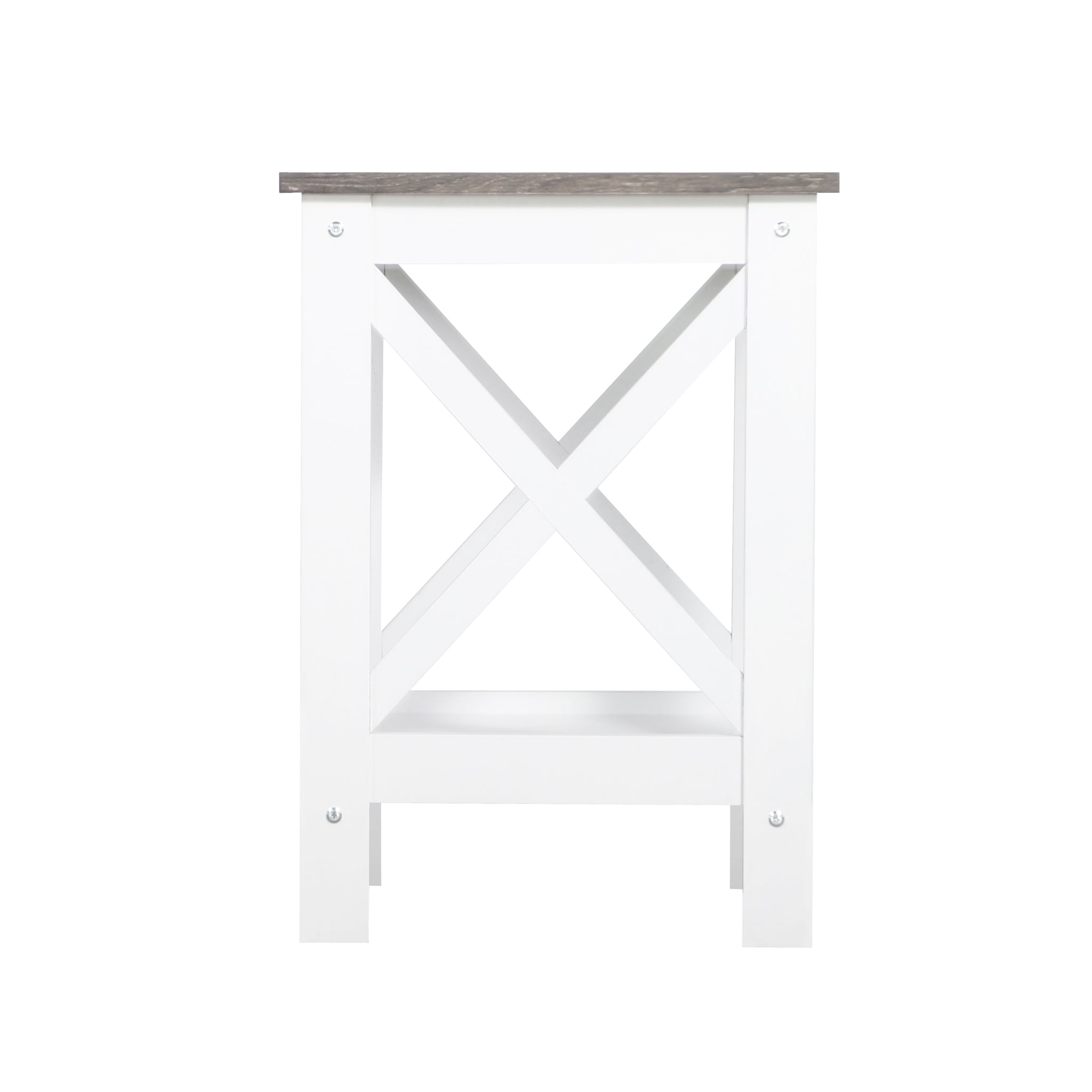 Coastal Side Table in White and Grey 3