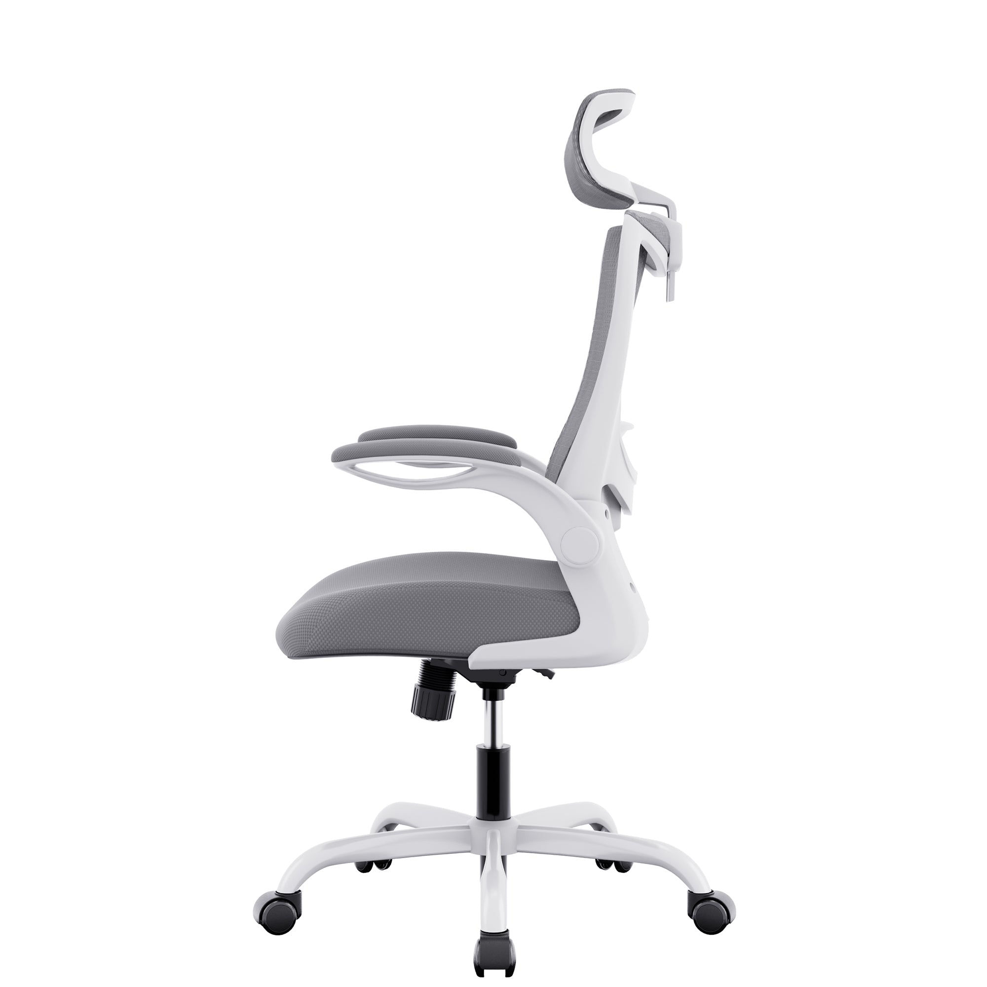 MONA Ergonomic High Back Flipped Armrest Task Chair In Grey 3