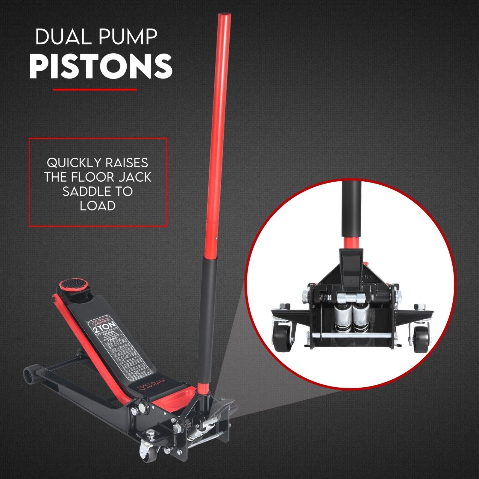 2 Ton Low Profile Trolley Jack Hydraulic Floor Car Lifter Dual Pump 70-610MM 6