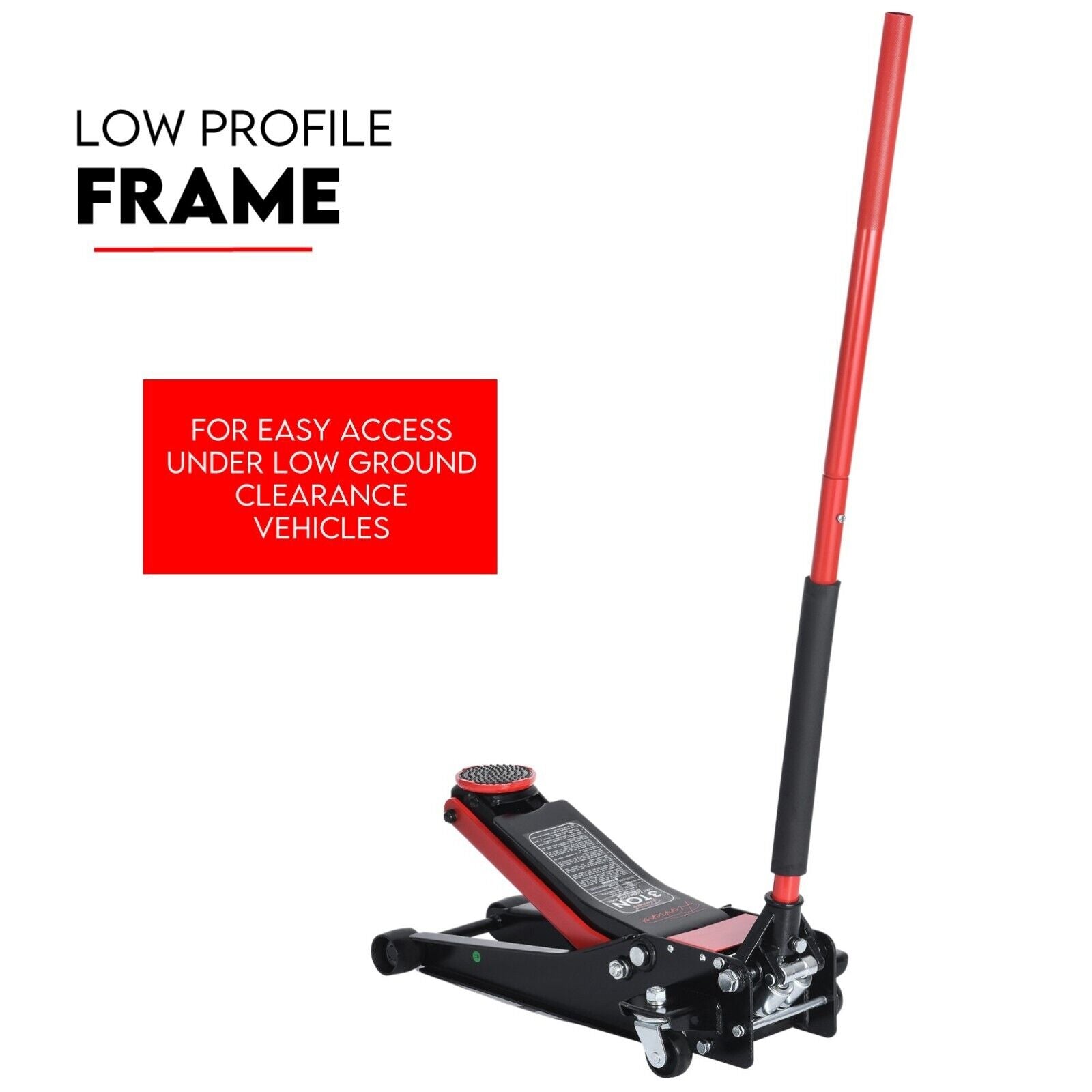Hydraulic Floor Jack 3T Trolley Low Profile Car Track Quick Lifting 75-500mm 3