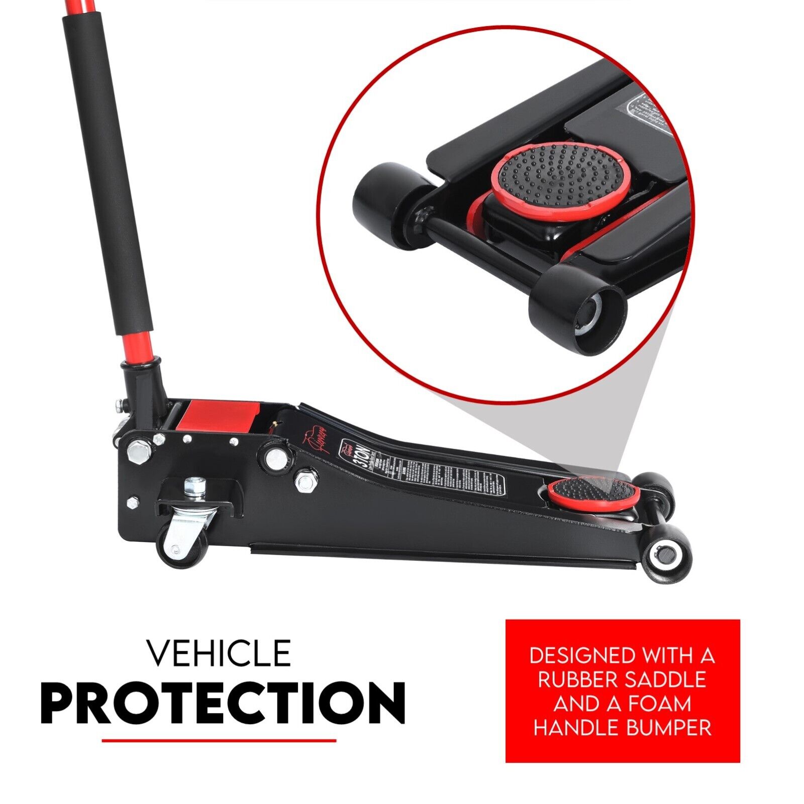 Hydraulic Floor Jack 3T Trolley Low Profile Car Track Quick Lifting 75-500mm 5