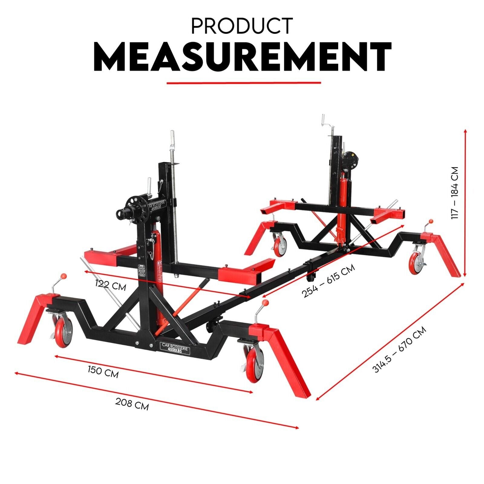 Car Rotisserie Hydraulic Auto Body Frame Boat Repair Restoration 4500LBS 7