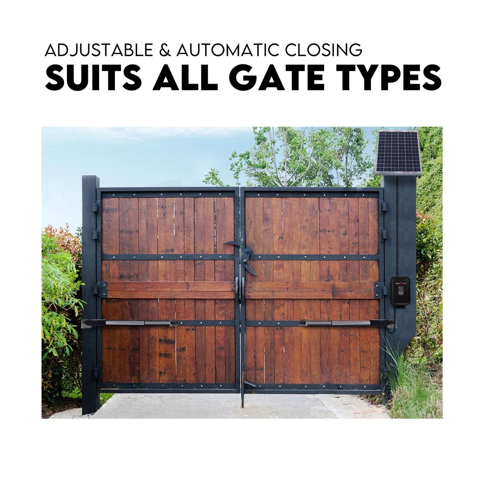 Double Swing Gate Opener Automatic Full Solar Power Kit Remote Control 10
