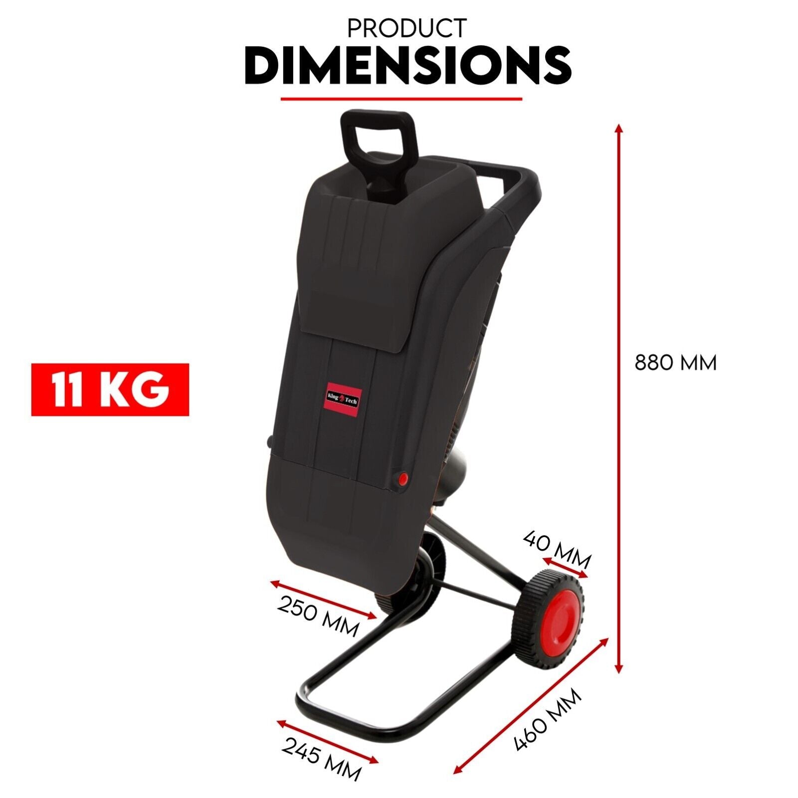 2500W Electric Garden Mulcher Shredder Portable Wood Chipper on Wheels w/ bag 7