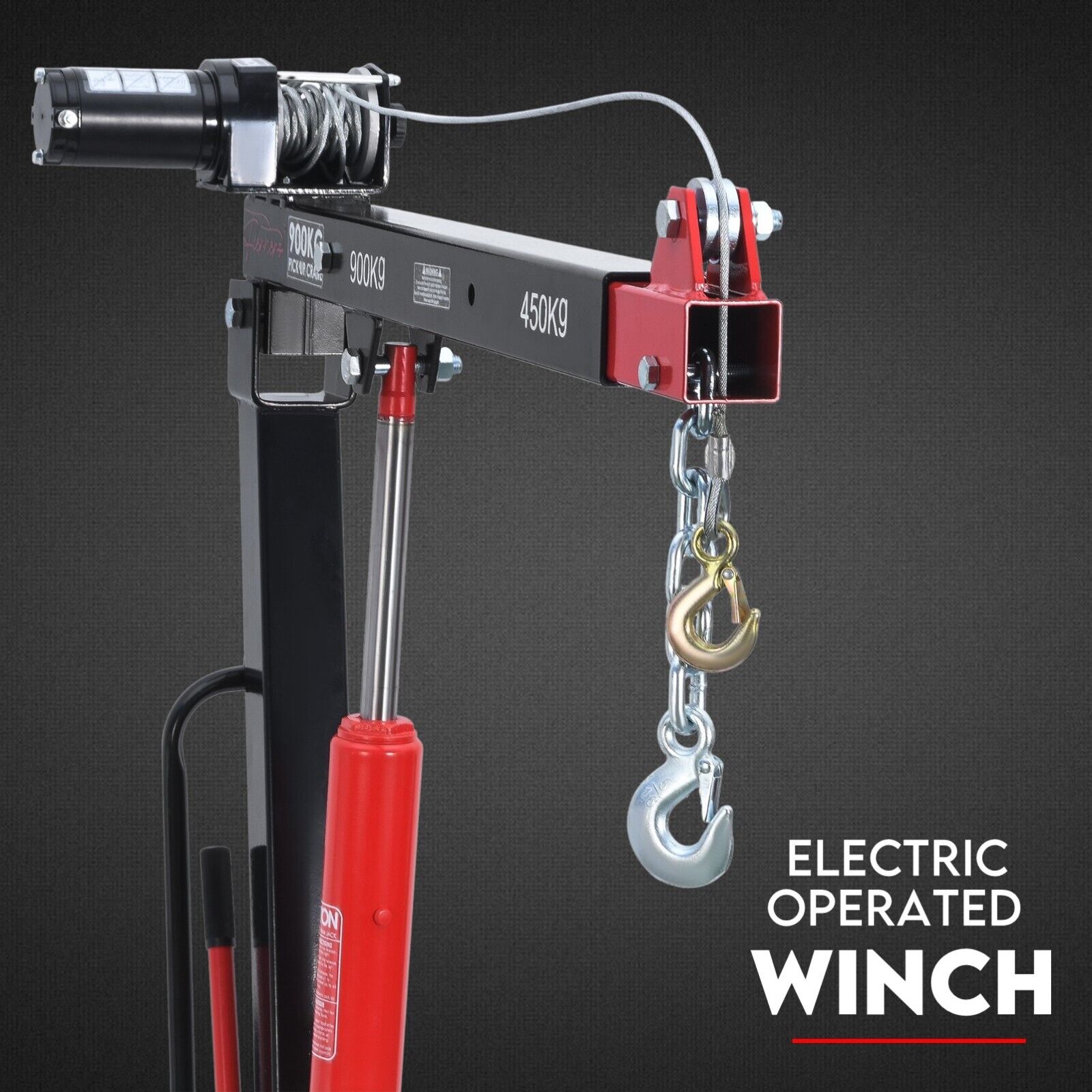 900kg Swivel Hydraulic Crane Hoist 12V Electric Jack 3