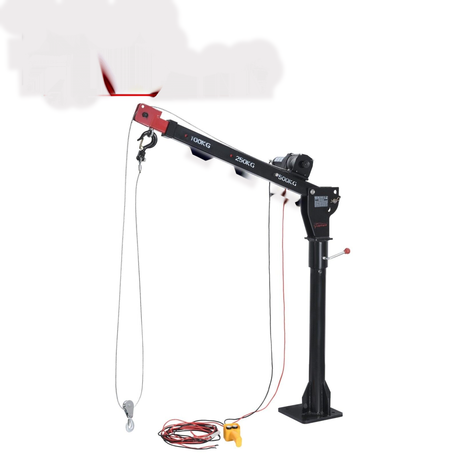 800kg Electric Hoist Winch Crane 12V Swivel Car Truck UTE Lift 360° Pick Up