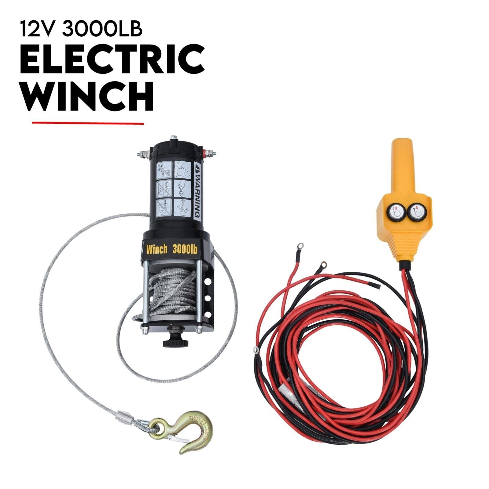 800kg Electric Hoist Winch Crane 12V Swivel Car Truck UTE Lift 360° Pick Up 6