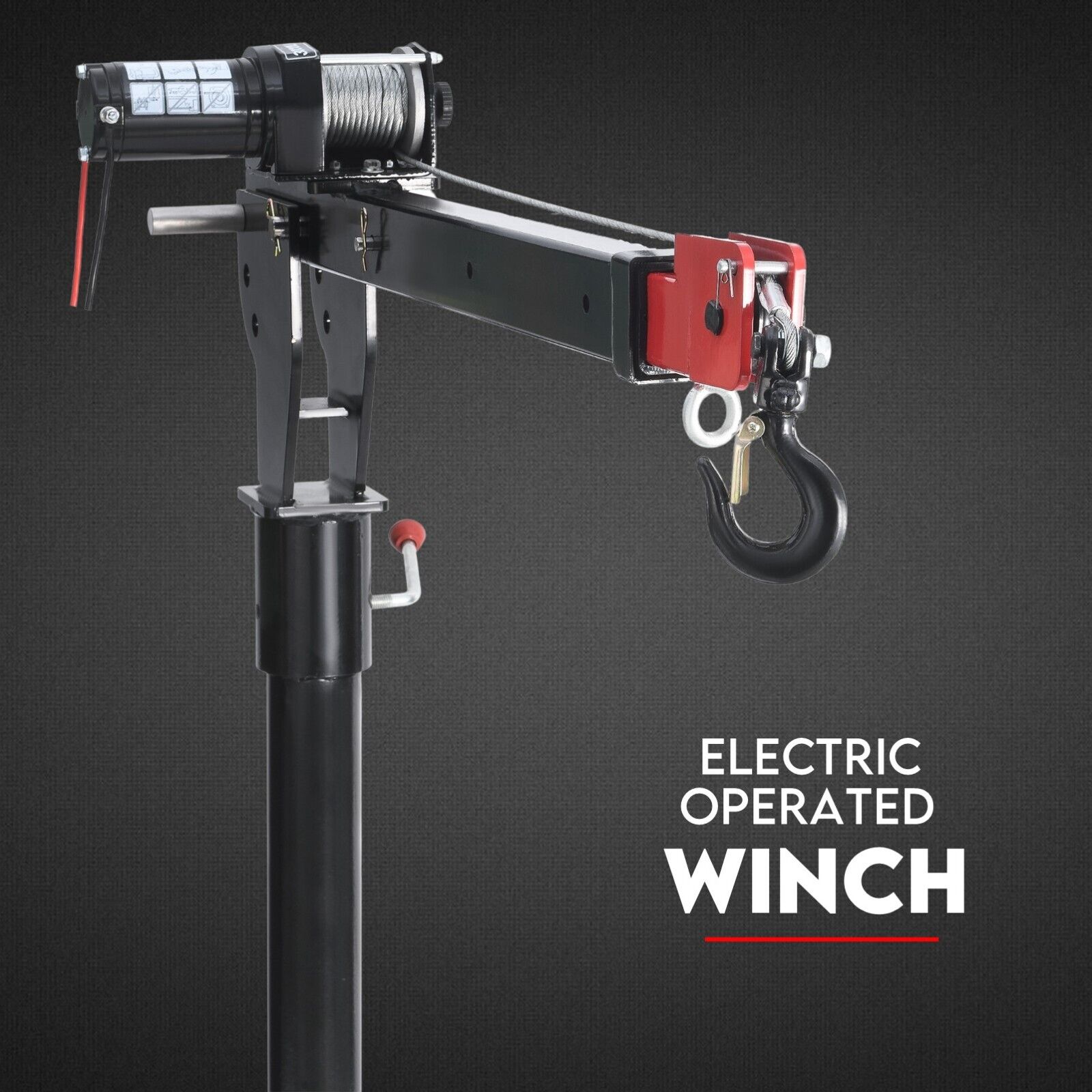 800kg Electric Hoist Winch Crane 12V Swivel Car Truck UTE Lift 360° Pick Up 8