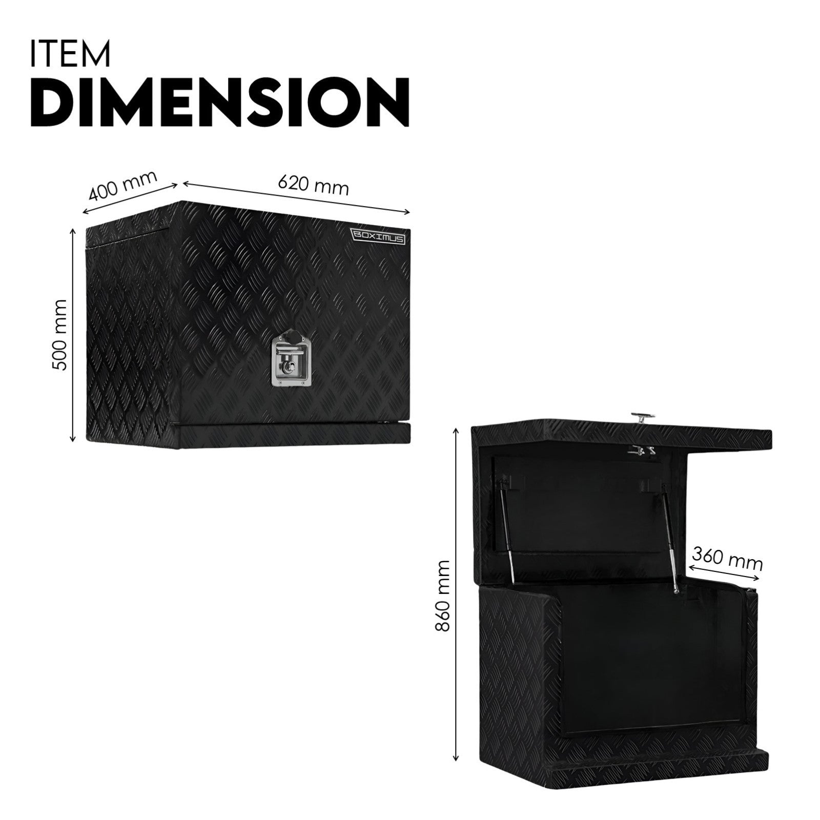 Aluminium Toolbox Ute Tool box Generator Trailer Canopy 620x400x500 6