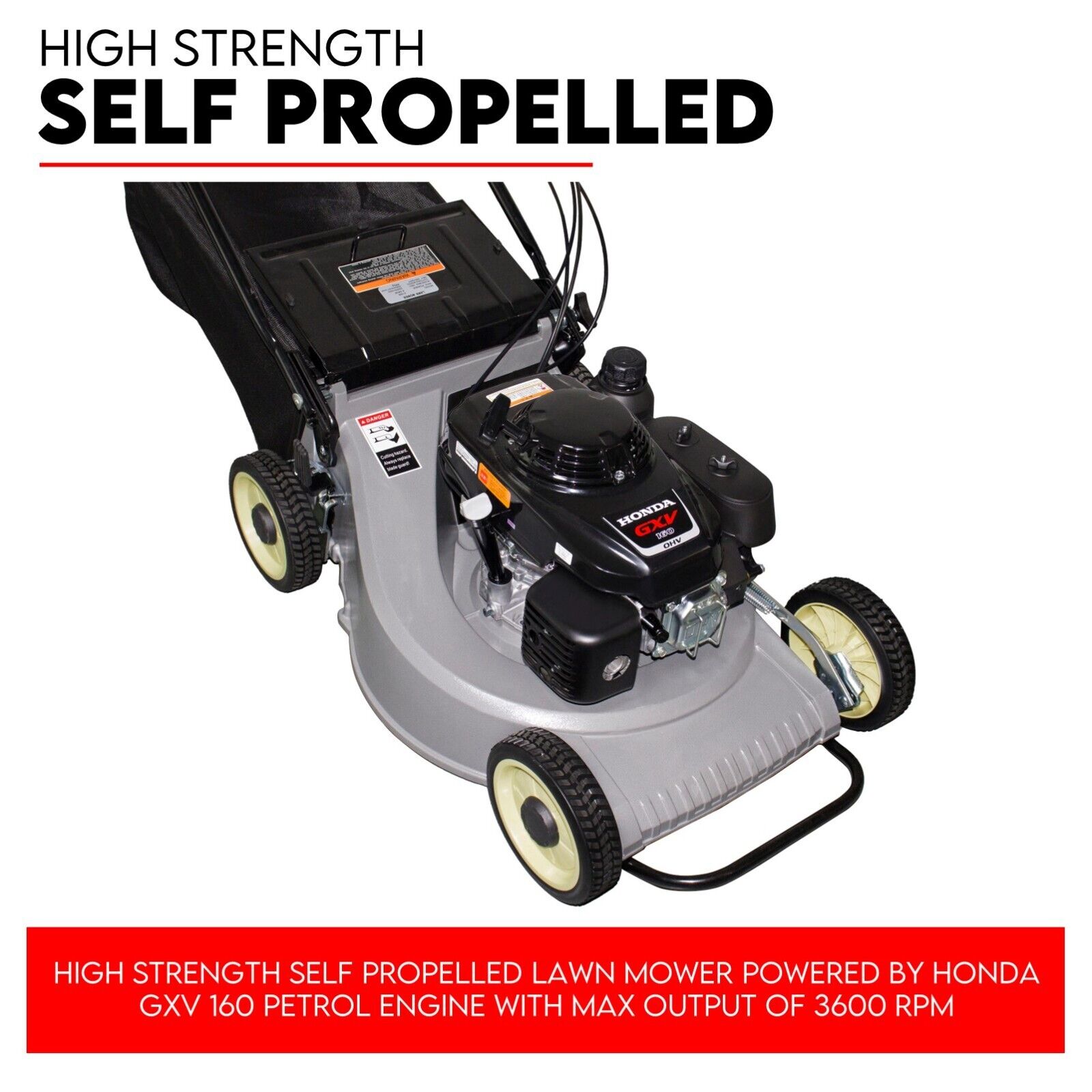 LAWN MOWER SELF PROPELLED 21" WITH A 5.5HP HONDA ENGINE ALLOY BODY MULCHING 3