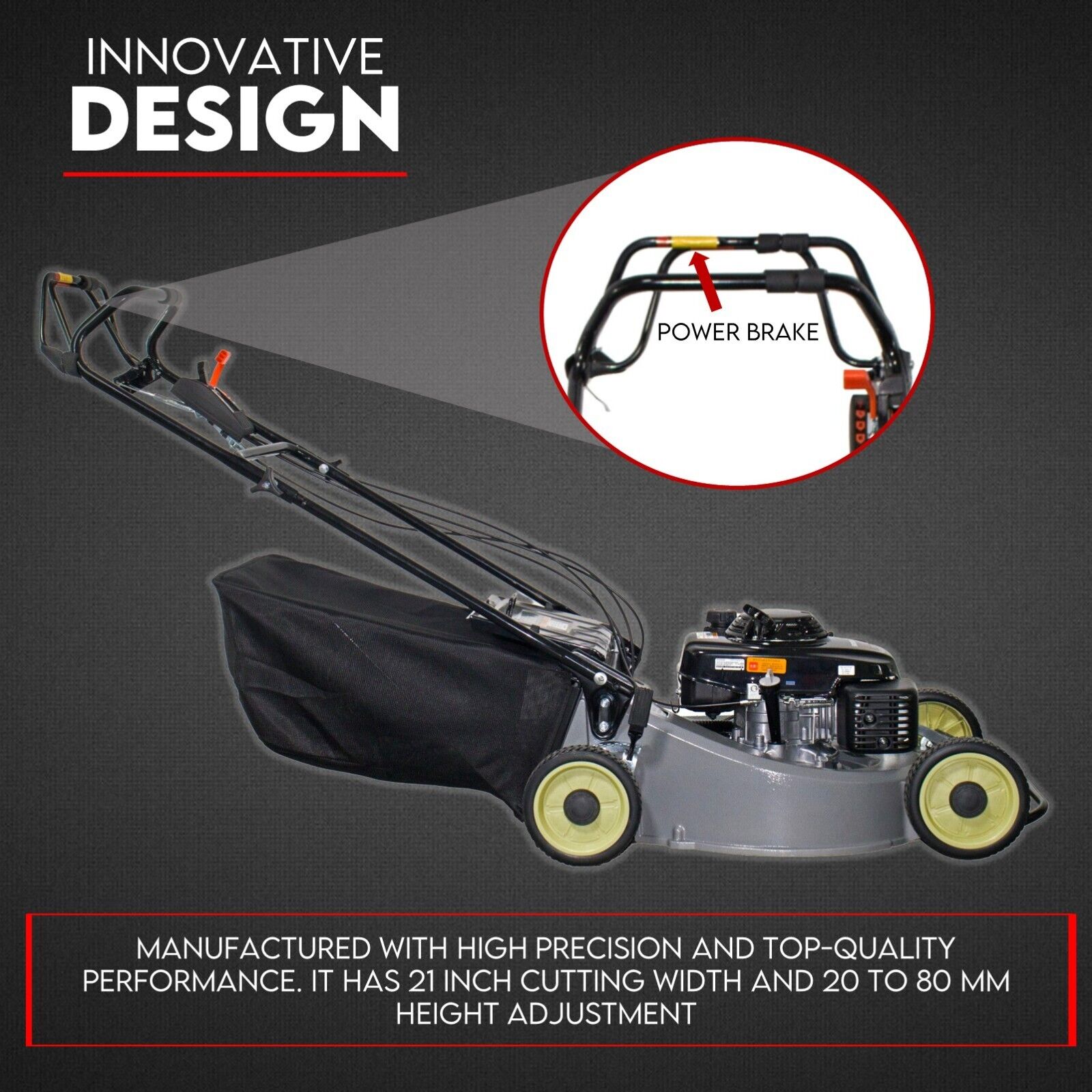 LAWN MOWER SELF PROPELLED 21" WITH A 5.5HP HONDA ENGINE ALLOY BODY MULCHING 4