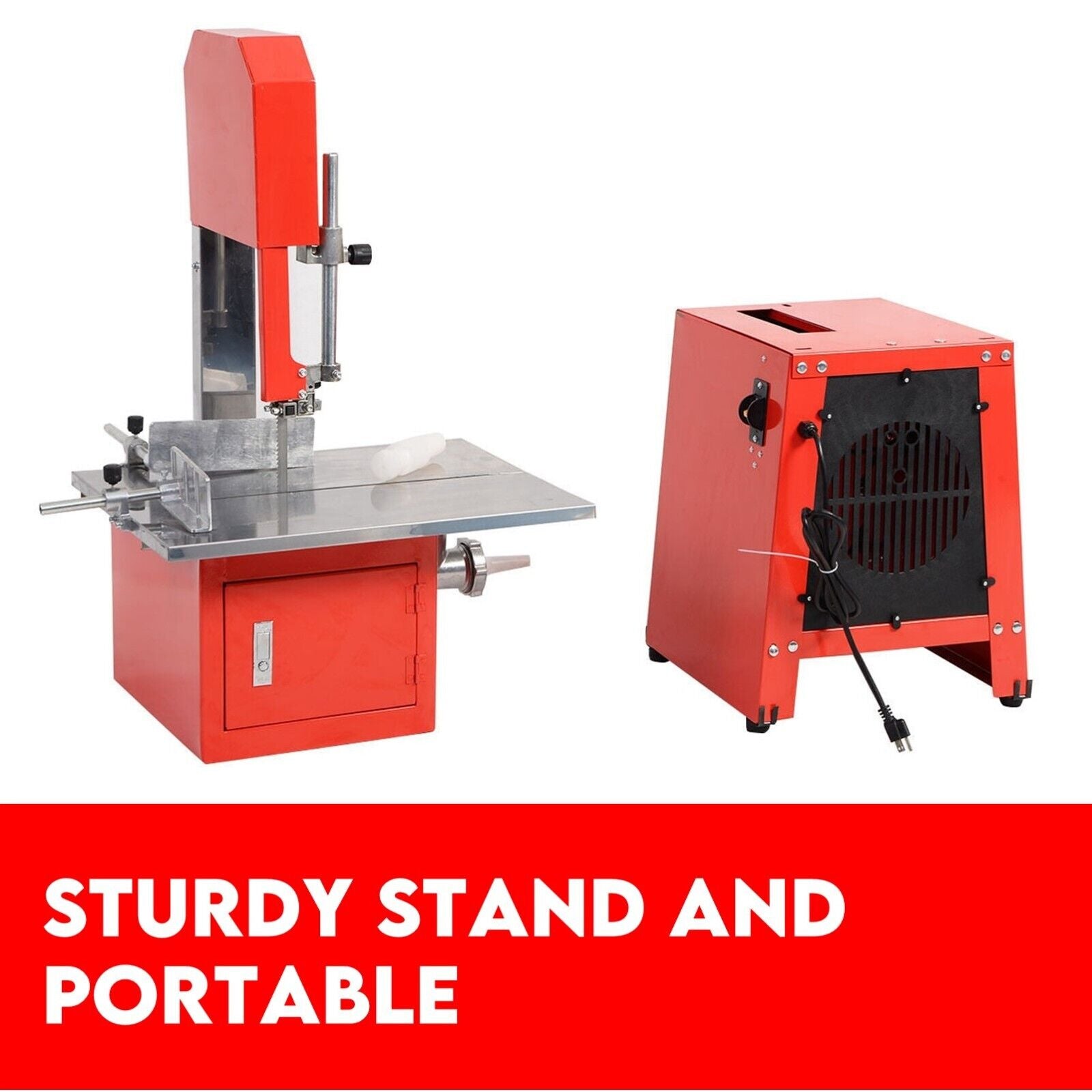 Meat Cutting Band Saw 10" meat mincer Bandsaw Sausage Filler Slicer Grinder 7