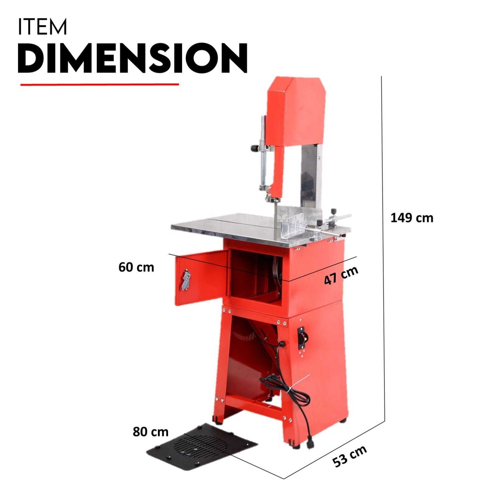 Meat Cutting Band Saw 10" meat mincer Bandsaw Sausage Filler Slicer Grinder 8