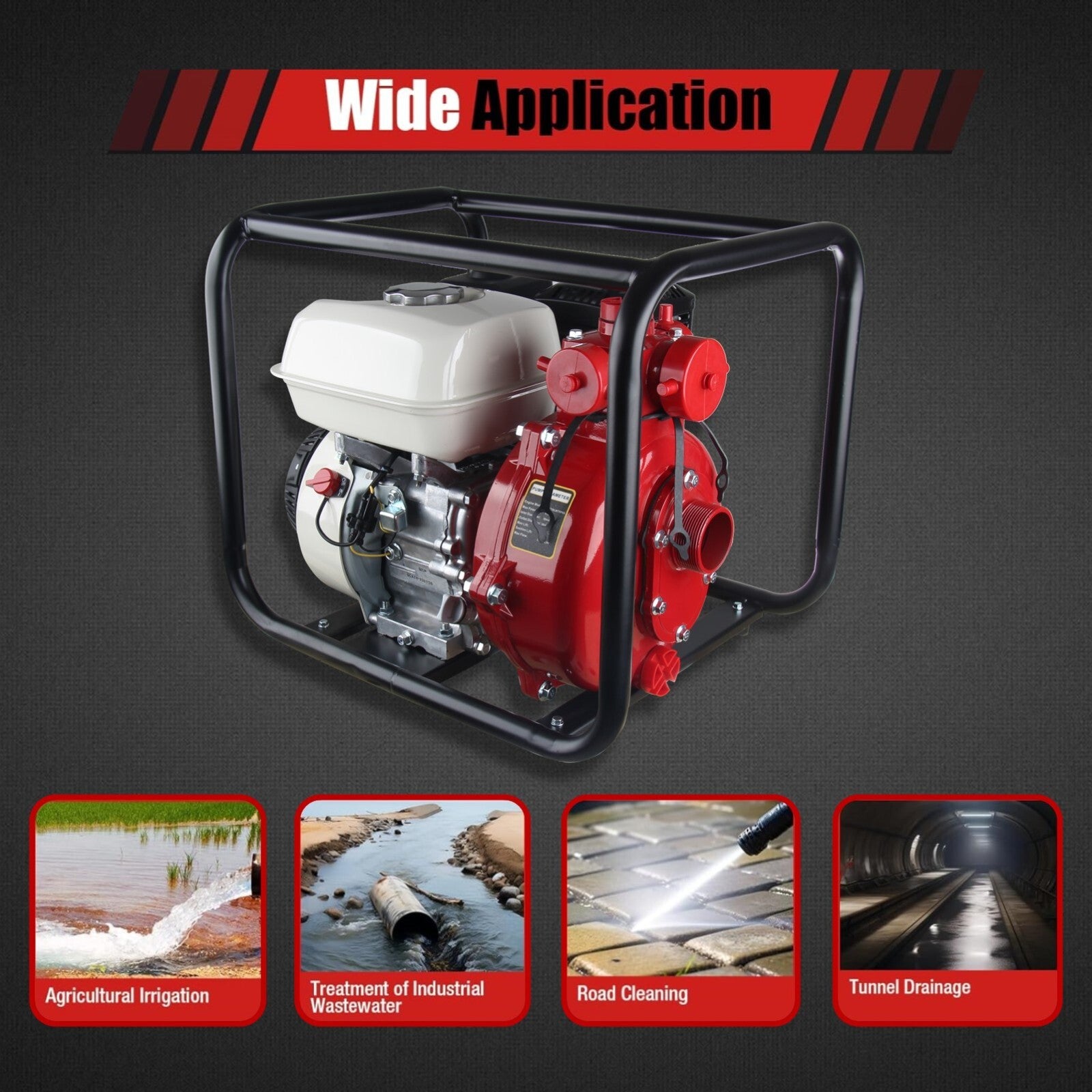 Fire Fighting Petrol Water Pump GP200 TWIN IMPELLER WITH A HONDA ENGINE 13