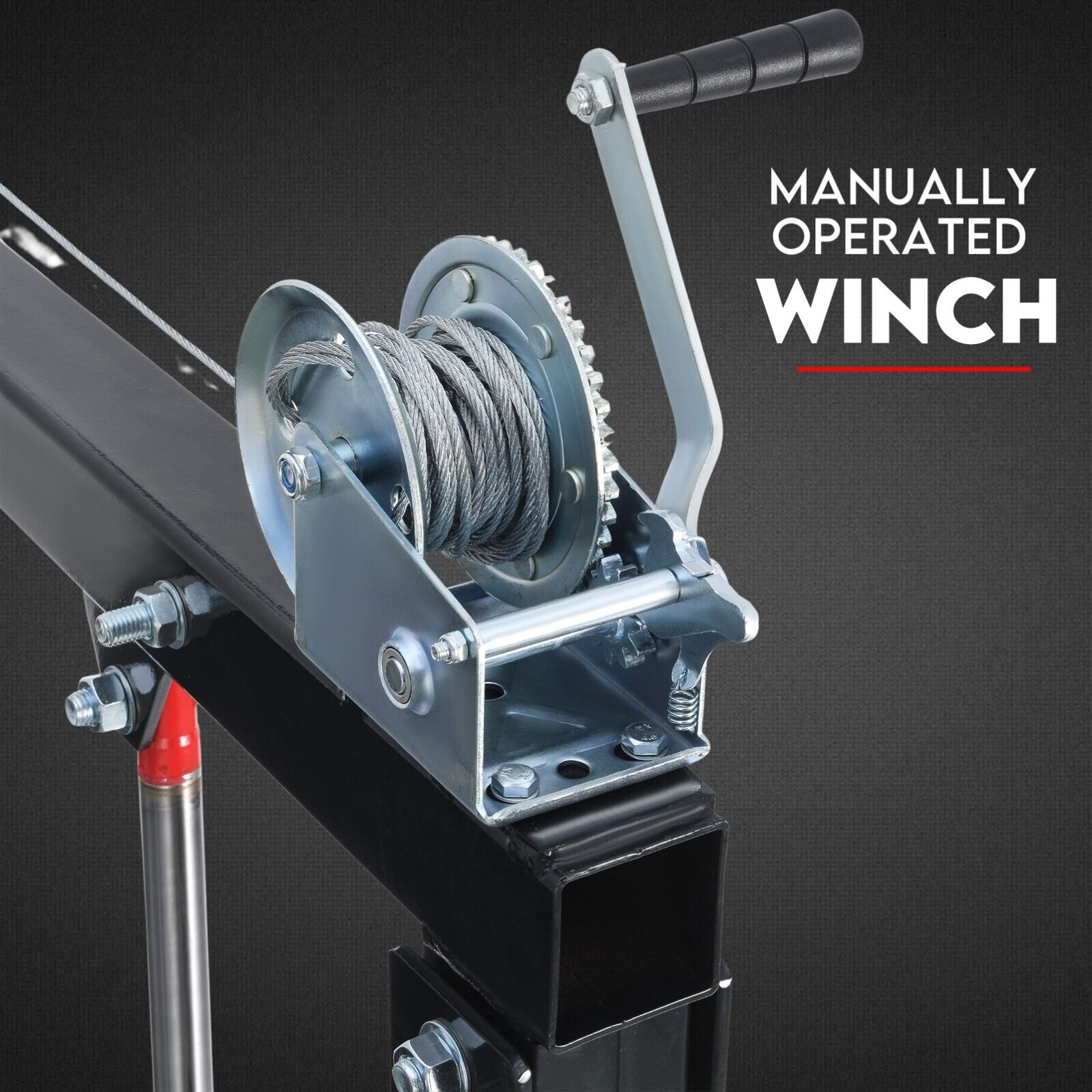Hydraulic Crane 900kg Pickup Swivel Ute Truck Trailer Lift Hoist Winch Haul 5