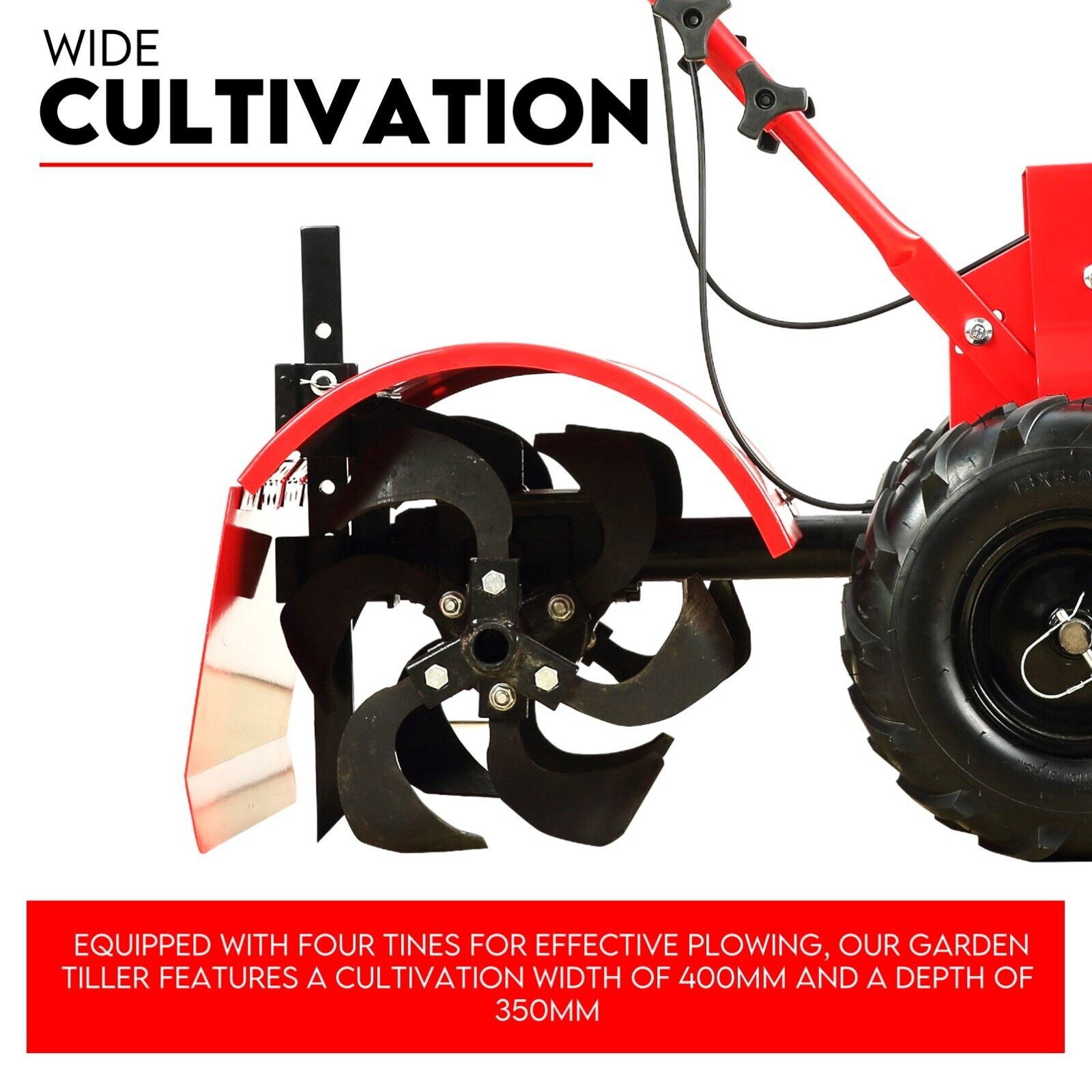 212CC Tiller Cultivator 4 Blades Rotating Tines Power Rotary Hoe Handheld 3
