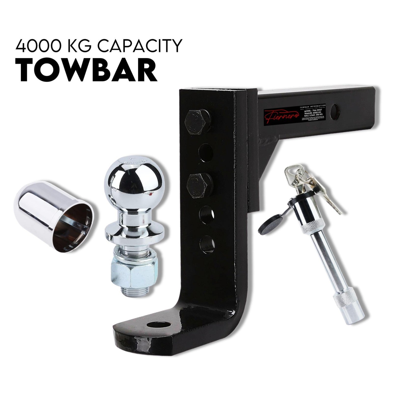 Adjustable Drop Towbar Tow Bar Ball Mount Tongue 2" Hitch Trailer 4000KG