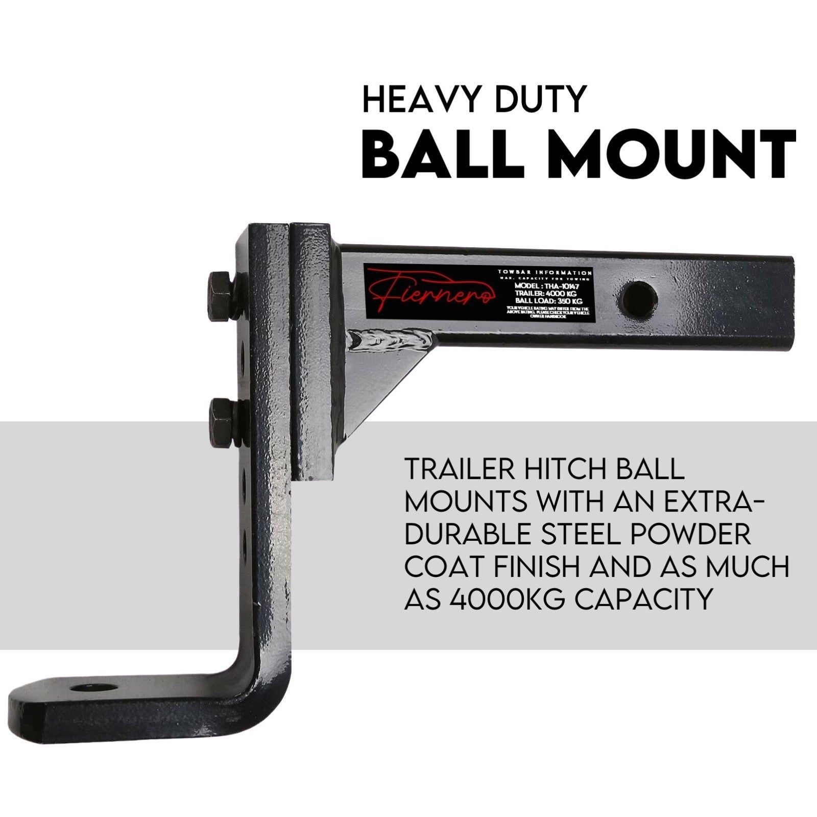 Adjustable Drop Towbar Tow Bar Ball Mount Tongue 2" Hitch Trailer 4000KG 4