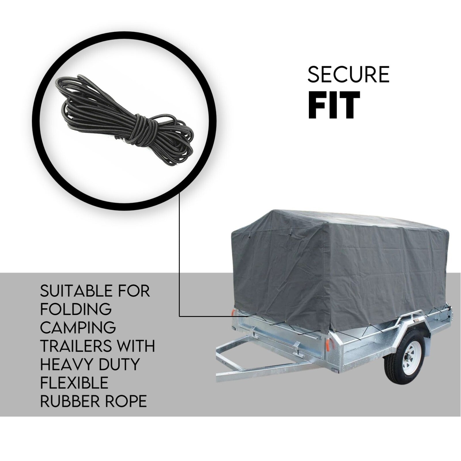 Box Cage Trailer Cover Canvas Tarp for 7x4 ft 600mm High Cage 6