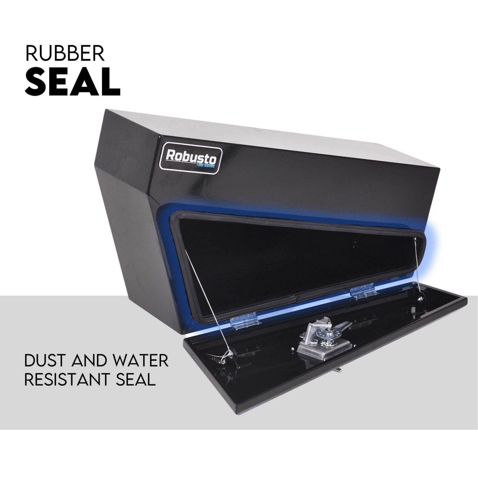 Under Tray Tool Box Underbody Pair Set 750mm Black Steel 4