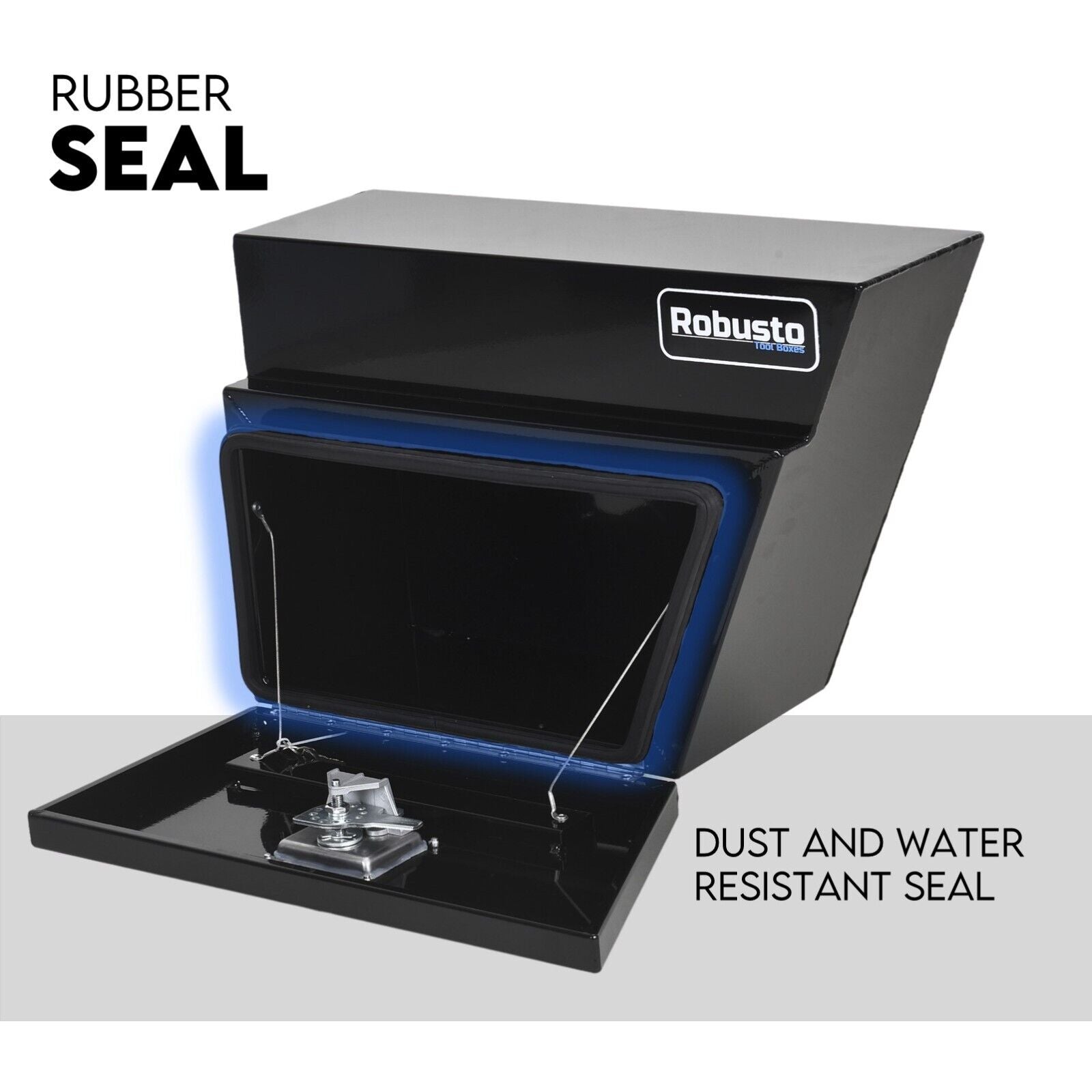 Under Tray Tool Box Underbody Pair Set 600mm Black Aluminium 4