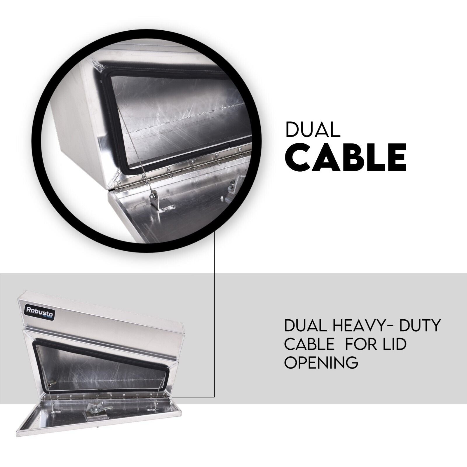 Under Tray Tool Box Underbody Pair Set 750mm Aluminium 5