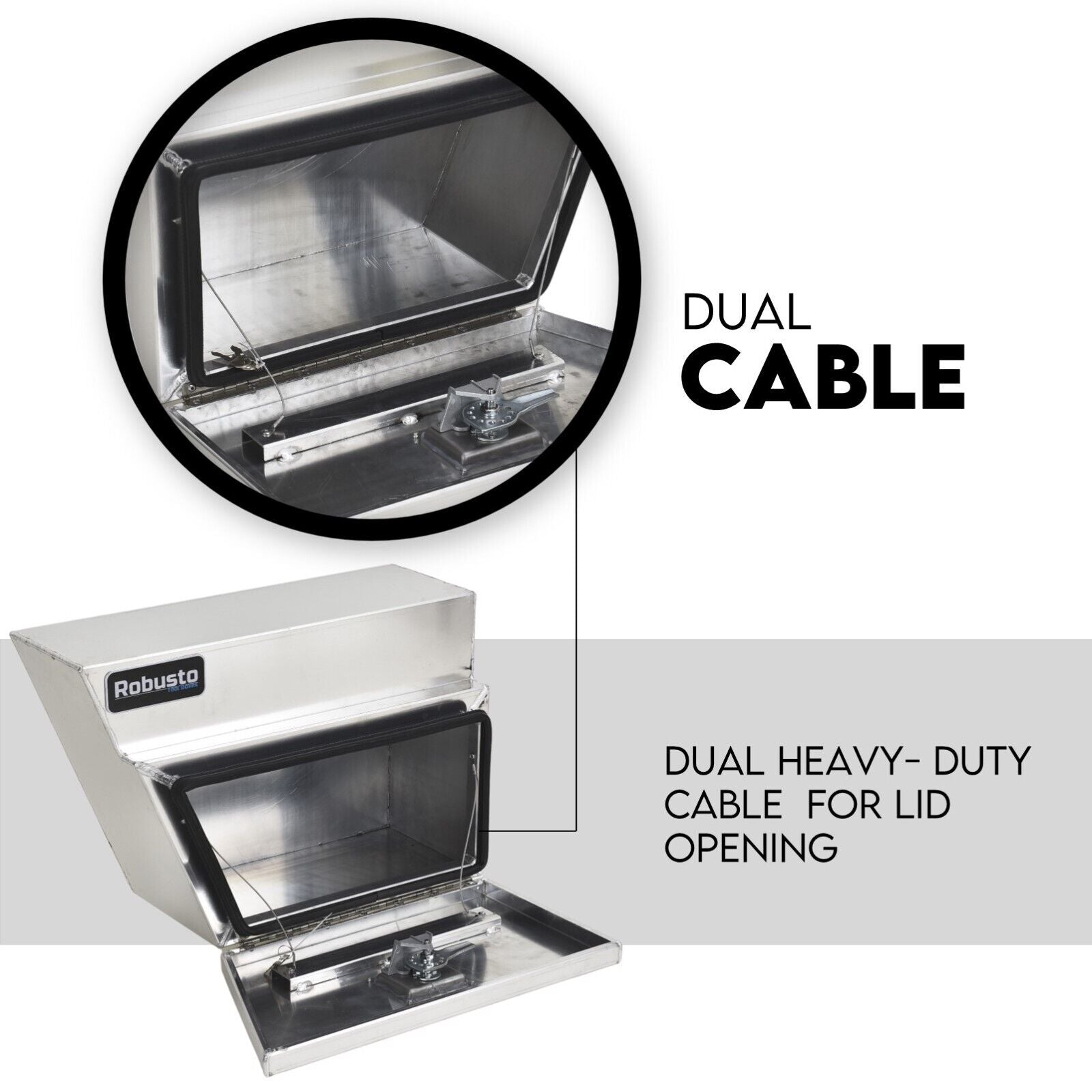 Under Tray Tool Box Underbody Pair Set 600mm Aluminium 5