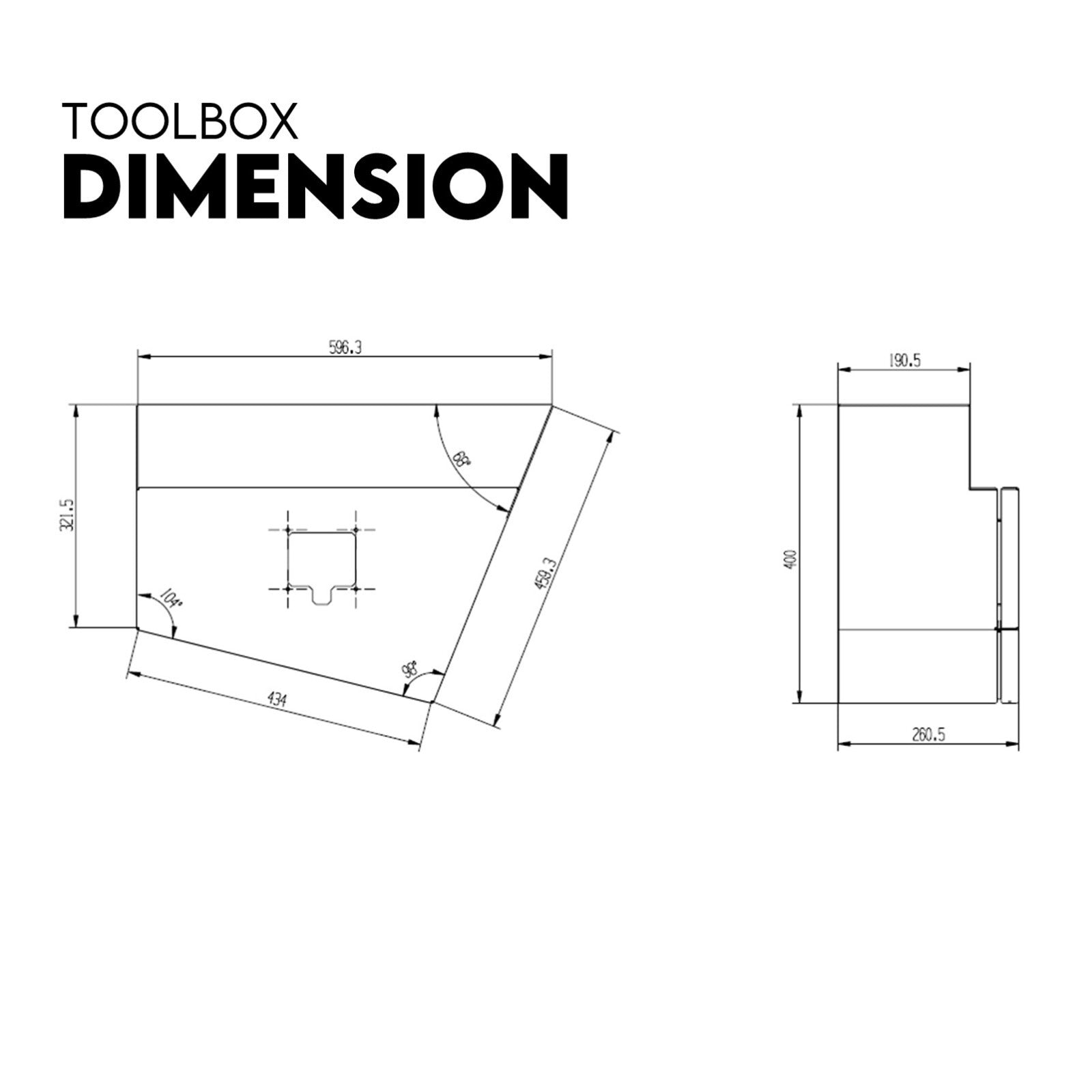 Under Tray Tool Box Underbody Pair Set 600mm Aluminium 7