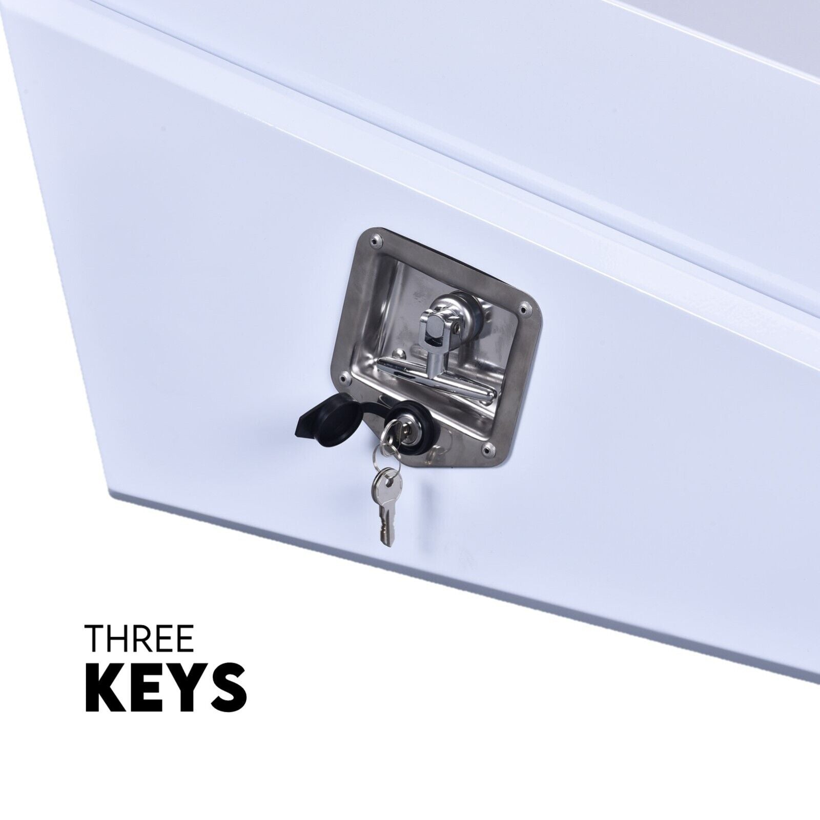 Under Tray Tool Box Underbody Pair Set 750mm White Steel 8