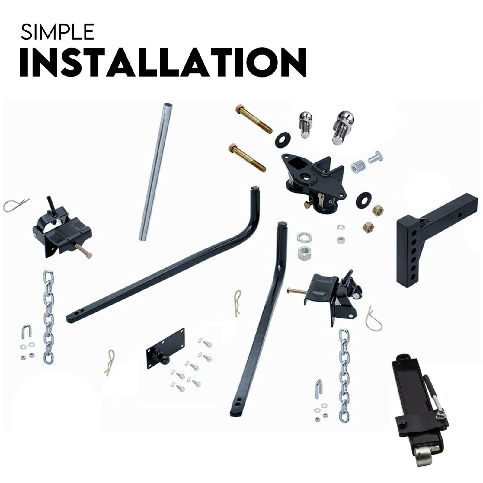 Weight Distribution Hitch System Load Leveller Caravan Anti Sway Bars 800Lb 7