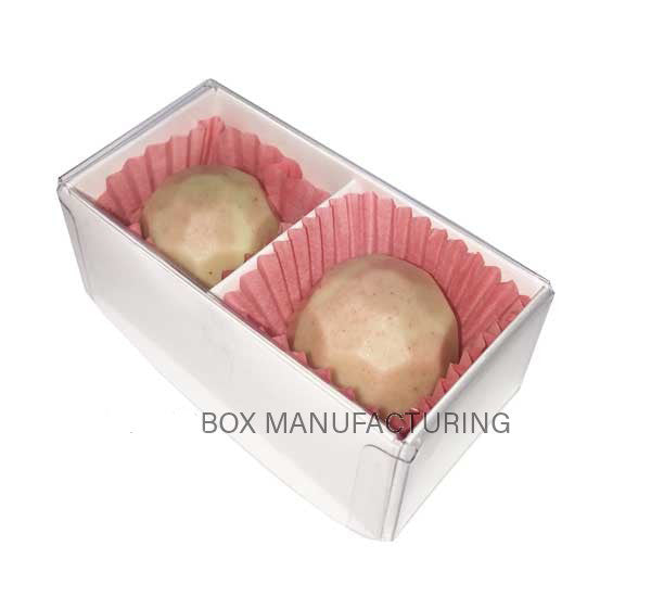 100 Pack of White Card Chocolate Sweet Soap Product Reatail Gift Box - 2 Bay Compartments - Clear Slide On Lid - 8x4x3cm 3
