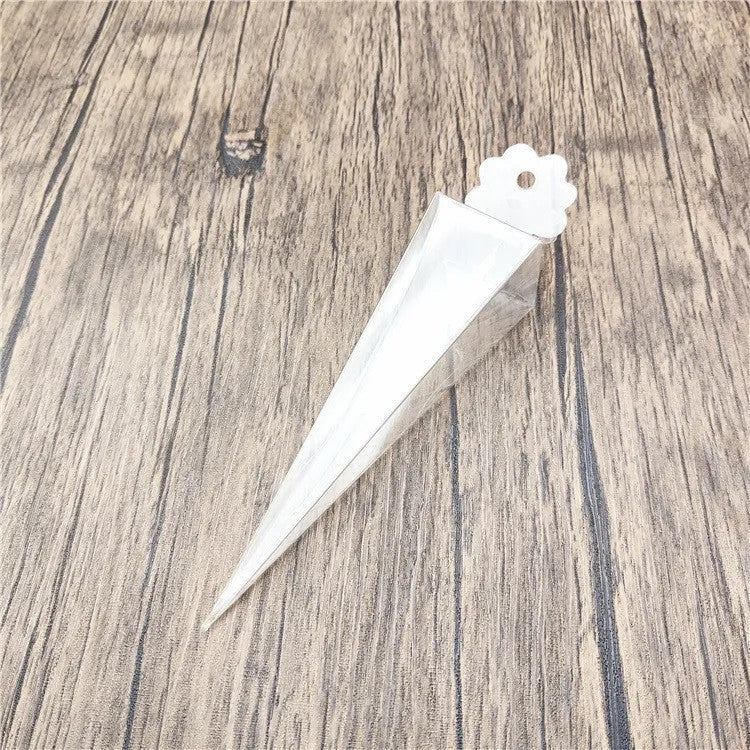 100 Pack of Clear Pyramid Triangle Shaped Small Clear Gift Box - Bomboniere Jewelry Gift Party Favor Model Candy Chocolate Soap Box 5