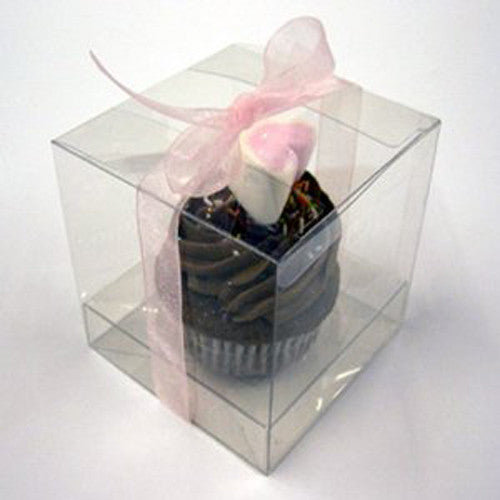100 Pack of 10cm Square Cube PVC Box -  Product Showcase Clear Plastic Shop Display Storage Packaging Box 4
