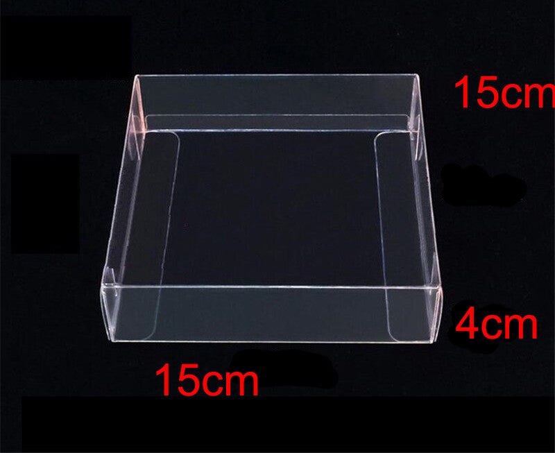 100 Pack of 15*15*4cm Clear PVC Plastic Folding Packaging Small rectangle/square Boxes for Wedding Jewelry Gift Party Favor Model Candy Chocolate Soap Box 4