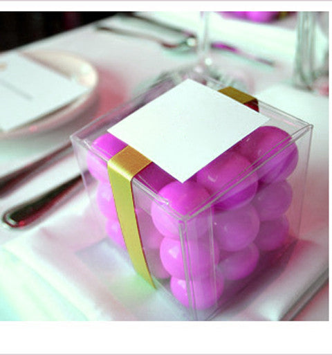 50 Pack of 8cm Square Cube - Product Showcase Clear Plastic Shop Display Storage Packaging Box 5