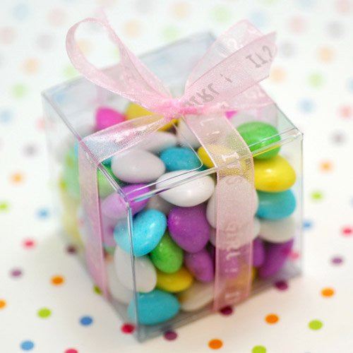 50 Pack of 8cm Square Cube - Product Showcase Clear Plastic Shop Display Storage Packaging Box 6