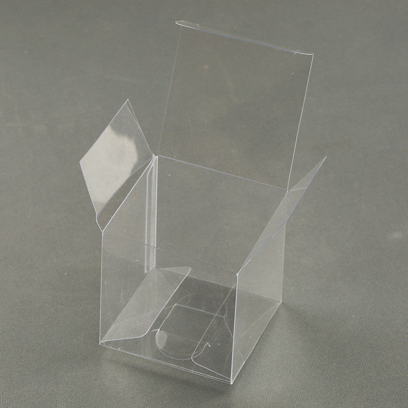 50 Pack of 8x8x10cm Clear PVC Plastic Folding Packaging Small rectangle/square Boxes for Wedding Jewelry Gift Party Favor Model Candy Chocolate Soap Box 3
