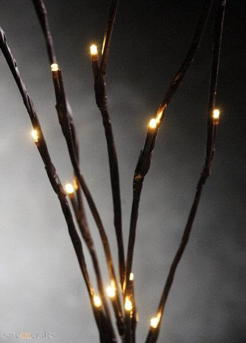 5 Sets of LED Light Bunch Stem - Warm White BATTERY fairy lights - 50cm high 20 bulbs/petals 7