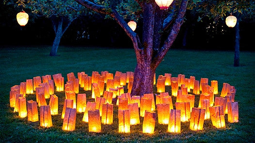 50 Pack White Happy Birthday Luminary Paper Candle Tea Light Lantern Bags Garden Anniversary Birthday Night Decorations Evening Party 7