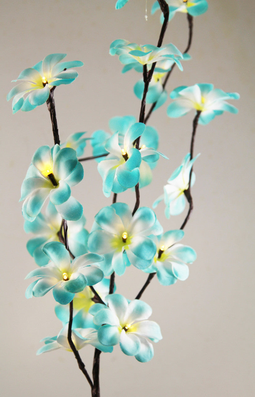 1 Set of 50cm H 20 LED Blue Frangipani Tree Branch Stem Fairy Light Wedding Event Party Function Table Vase Centrepiece Tropical Decoration 4
