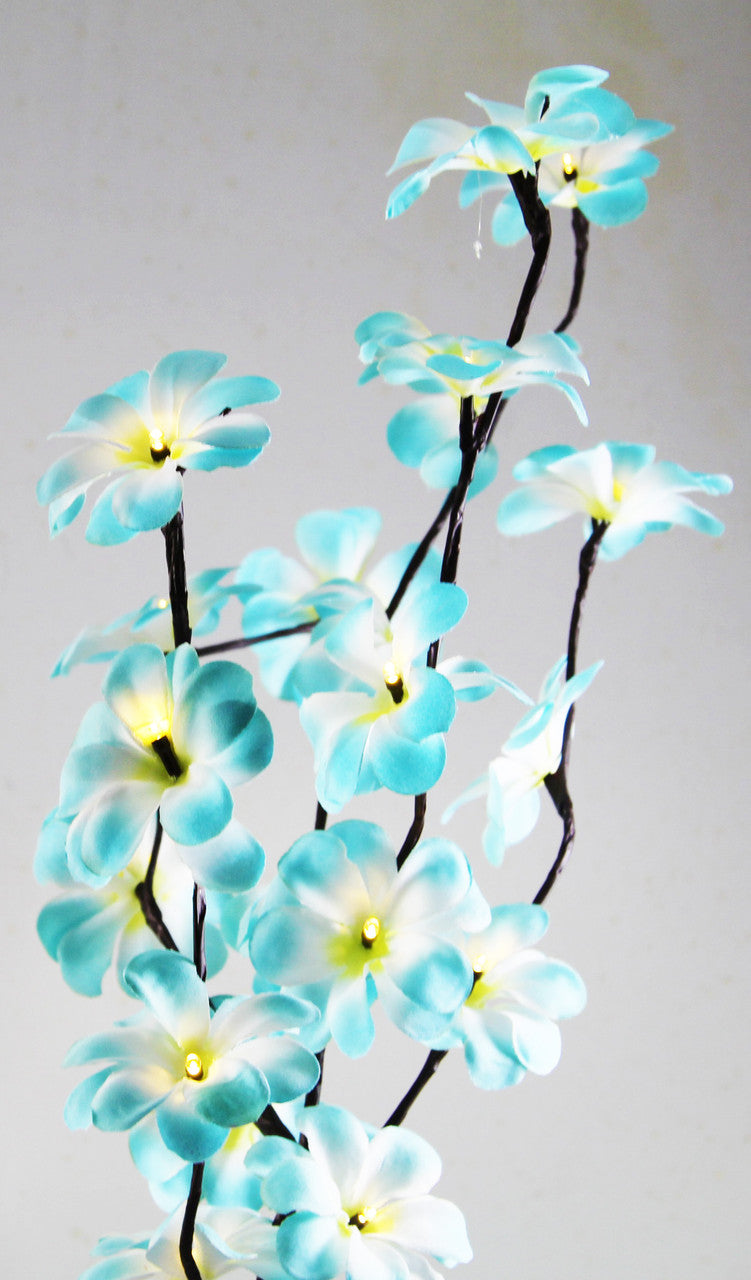 1 Set of 50cm H 20 LED Blue Frangipani Tree Branch Stem Fairy Light Wedding Event Party Function Table Vase Centrepiece Tropical Decoration 5