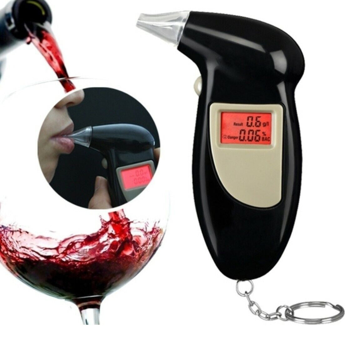 Digital Alcohol Tester LCD Portable Keychain 5