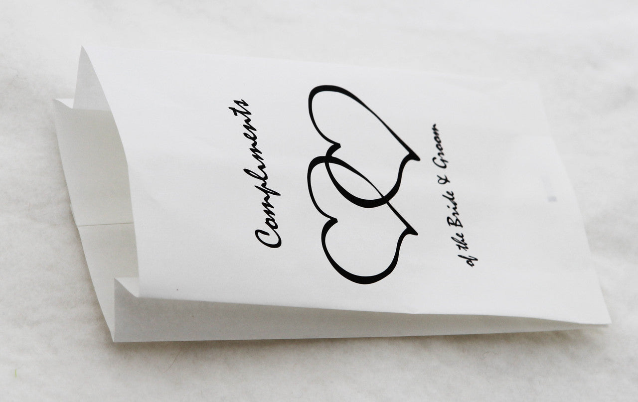 150 Pack Wedding Cake Bags Greaseproof Wax Paper Slice Take Home Favour Heart n Message 5