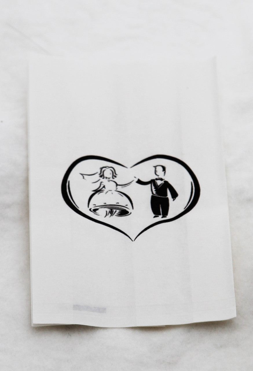 150 Pack Wedding Cake Bags Greaseproof Wax Paper Slice Take Home Favour Bride Groom in Heart 4