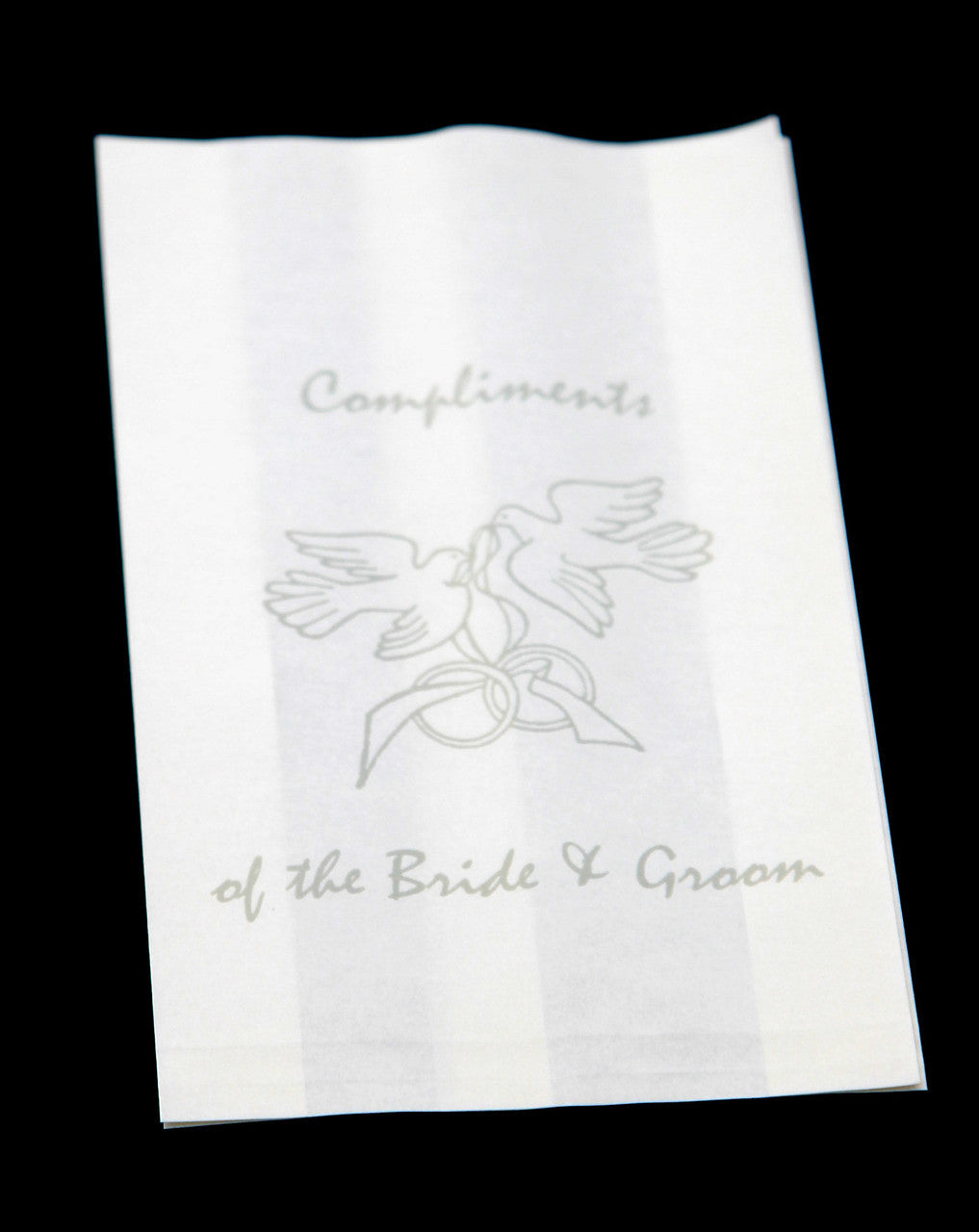 200 Pack Wedding Cake Bags Greaseproof Wax Paper Slice Take Home Favour Silver Doves 6