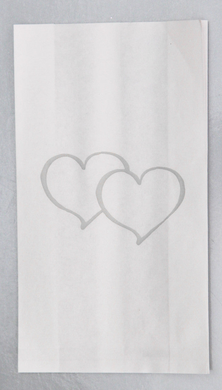 200 Pack Wedding Cake Bags Greaseproof Wax Paper Slice Take Home Favour Large Silver Heart 4