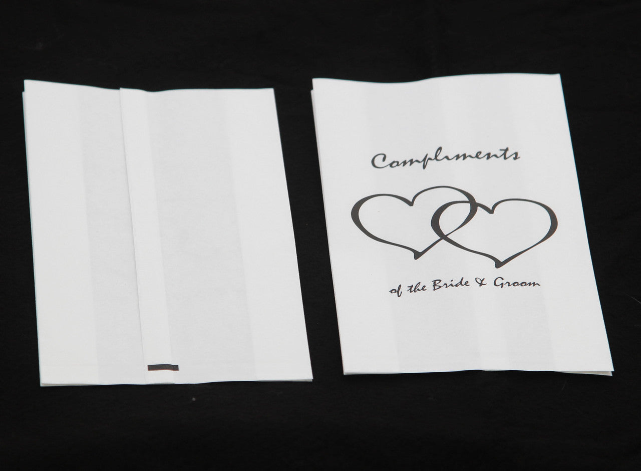 50 Pack Wedding Cake Bags Greaseproof Wax Paper Slice Take Home Favour Heart n Message 3