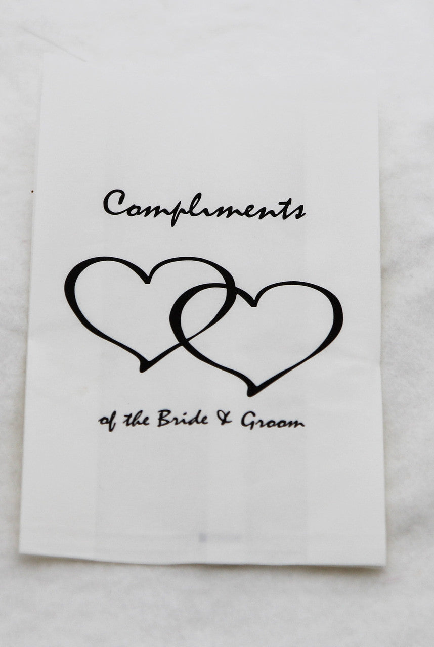 50 Pack Wedding Cake Bags Greaseproof Wax Paper Slice Take Home Favour Heart n Message 4